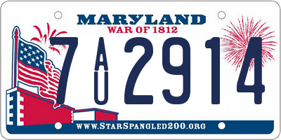 MD license plate 7AU2914