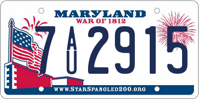 MD license plate 7AU2915