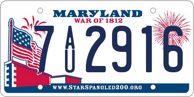 MD license plate 7AU2916