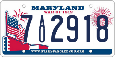MD license plate 7AU2918