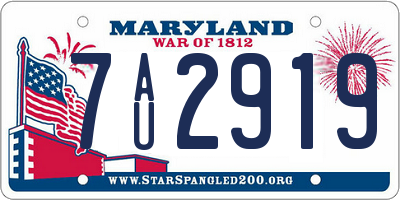 MD license plate 7AU2919