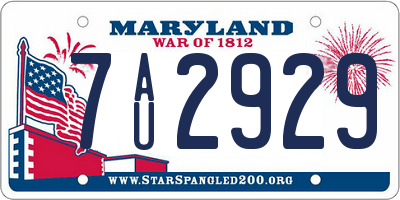 MD license plate 7AU2929