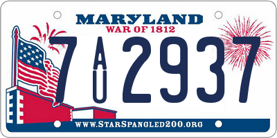 MD license plate 7AU2937