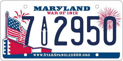 MD license plate 7AU2950