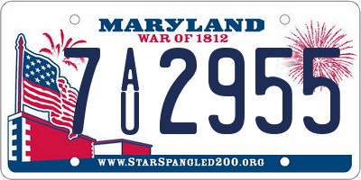 MD license plate 7AU2955