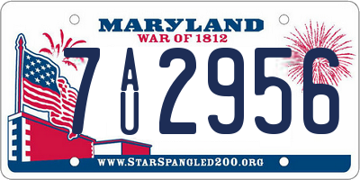 MD license plate 7AU2956