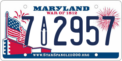 MD license plate 7AU2957