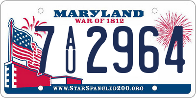MD license plate 7AU2964