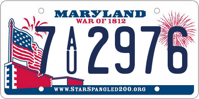 MD license plate 7AU2976