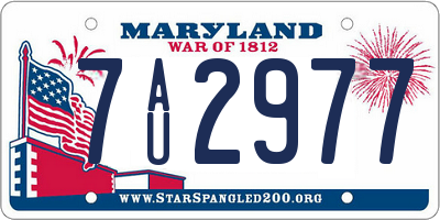 MD license plate 7AU2977