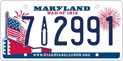 MD license plate 7AU2991