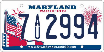 MD license plate 7AU2994