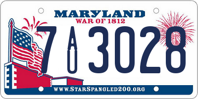 MD license plate 7AU3028