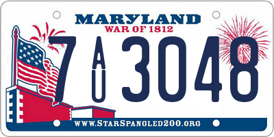 MD license plate 7AU3048