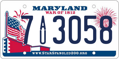 MD license plate 7AU3058