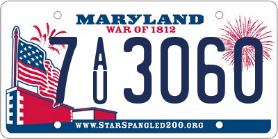 MD license plate 7AU3060