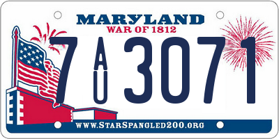 MD license plate 7AU3071