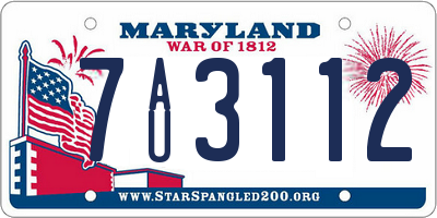 MD license plate 7AU3112