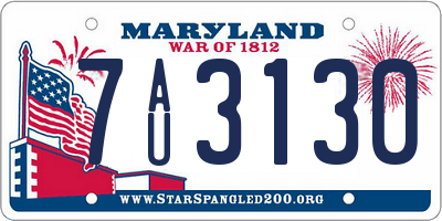 MD license plate 7AU3130