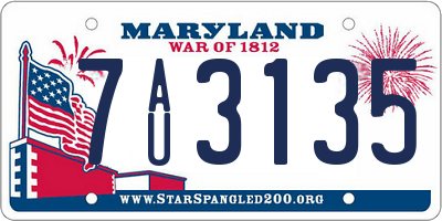 MD license plate 7AU3135