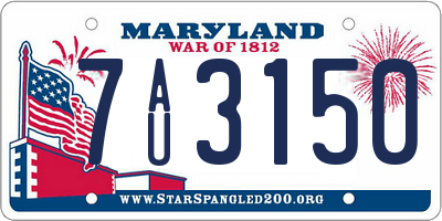MD license plate 7AU3150