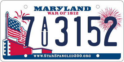 MD license plate 7AU3152