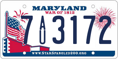 MD license plate 7AU3172
