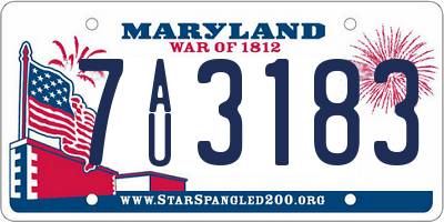 MD license plate 7AU3183