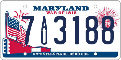 MD license plate 7AU3188