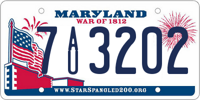 MD license plate 7AU3202