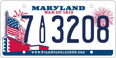 MD license plate 7AU3208