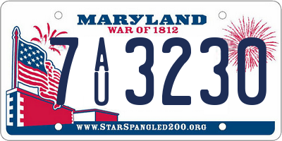 MD license plate 7AU3230