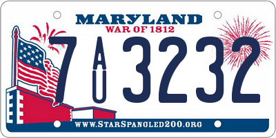 MD license plate 7AU3232