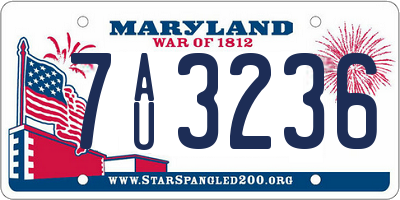 MD license plate 7AU3236