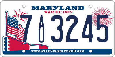 MD license plate 7AU3245