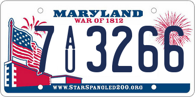 MD license plate 7AU3266
