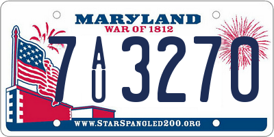 MD license plate 7AU3270