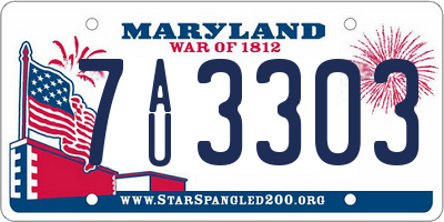 MD license plate 7AU3303