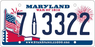 MD license plate 7AU3322
