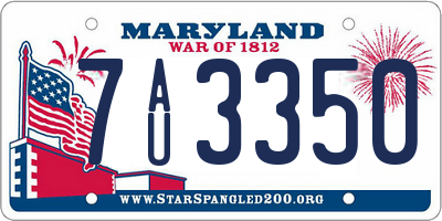 MD license plate 7AU3350