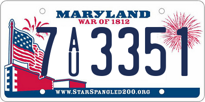 MD license plate 7AU3351