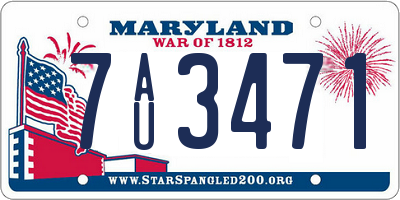 MD license plate 7AU3471