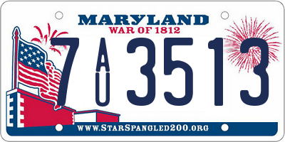 MD license plate 7AU3513