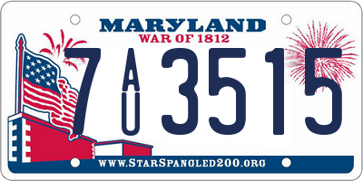 MD license plate 7AU3515