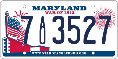 MD license plate 7AU3527