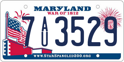 MD license plate 7AU3529