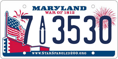 MD license plate 7AU3530