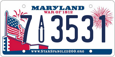 MD license plate 7AU3531