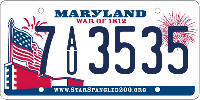 MD license plate 7AU3535