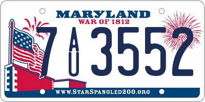 MD license plate 7AU3552